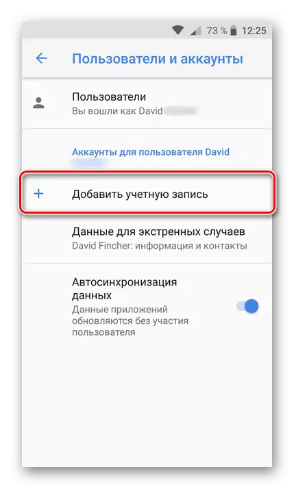 Pridanie účtu na Android