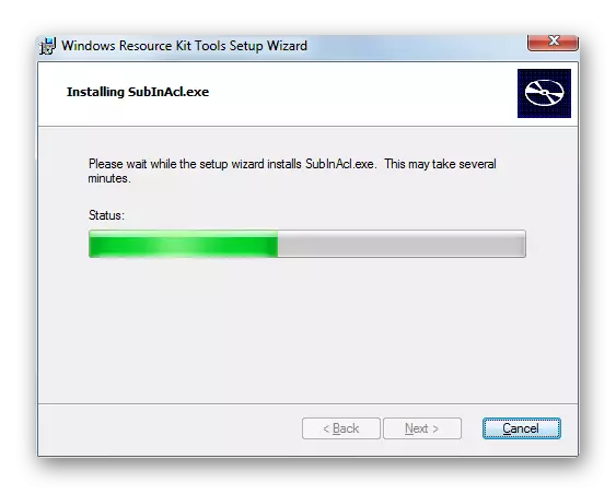 Pamaagi sa pag-instalar sa subinacl utility installation wizard sa Windows 7