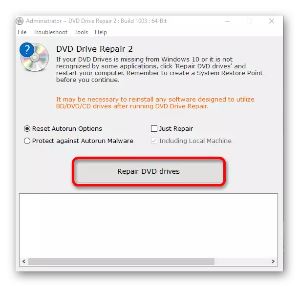 Faʻaaogaina se DVD dvd drive (icon) toe faʻaleleia polokalame e faʻasaʻo ai le faʻafitauli i le faʻaaliga o le taʻavale i le Windows 10