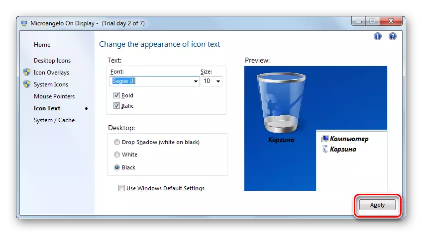 Spara ändringar gjorda i microangelo på displayen i Windows 7