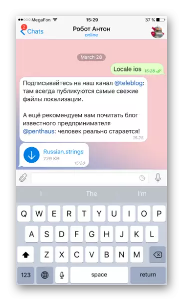 Telegram Messengerde söhbetdeşlik