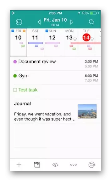 Kalender antarmuka aplikasi standar pada iOS
