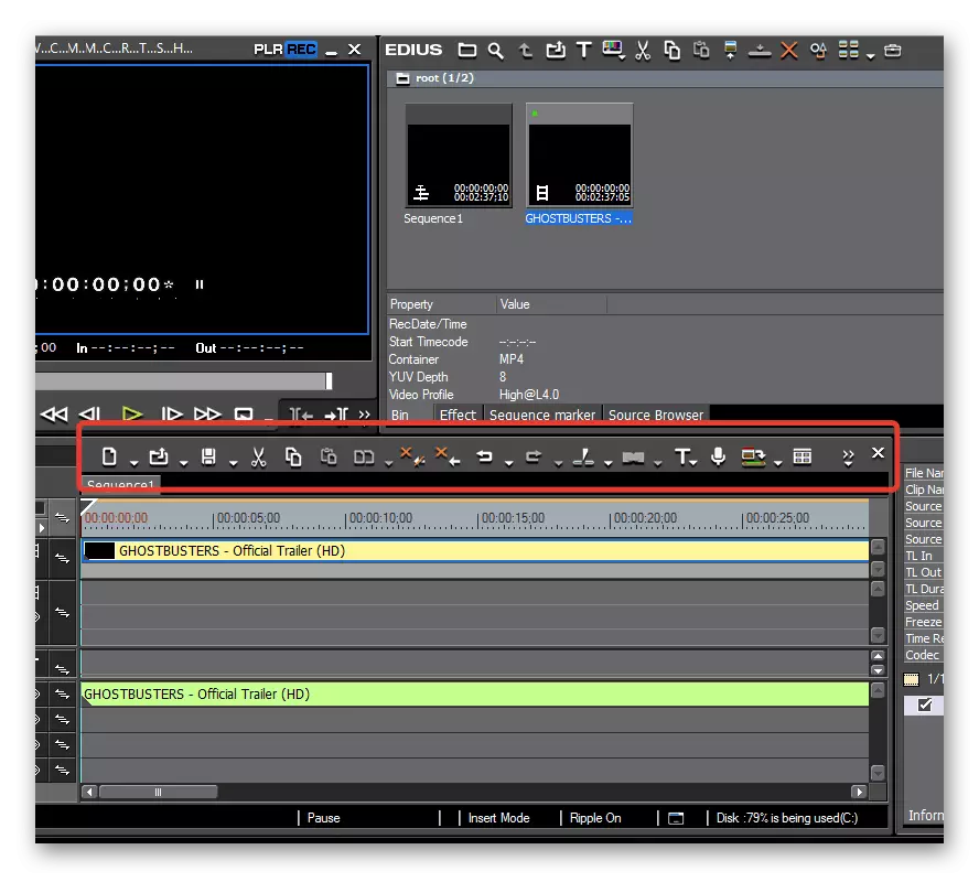 Procesamiento de medios en Edius Video Editor