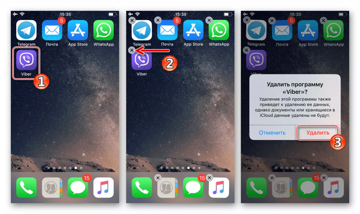 Viber iOS - Messenger-asiakasohjelman poistaminen iPhonella