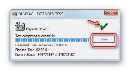 テスト手順拡張テストハードディスクは、Western Digital Data LifeGuard Diagnosticでよく終了しました