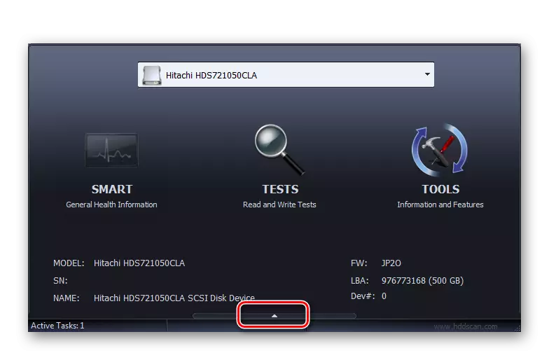 Prejsť na prezeranie pokroku testovania pevného disku overiť v okne programu HDD Scan