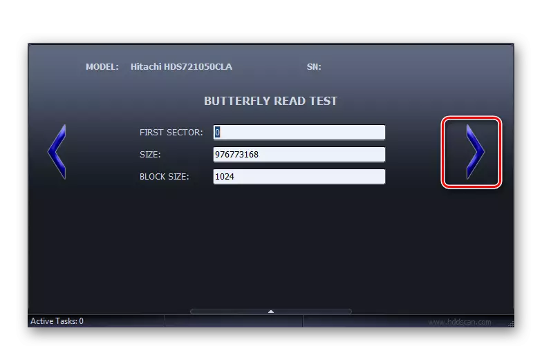 Pag-aktibo nga Pagsulay sa Butterfly Hard Disk sa Window sa HDD Scan