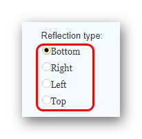 Izbira vrste refleksije na www.mirroreffect.net