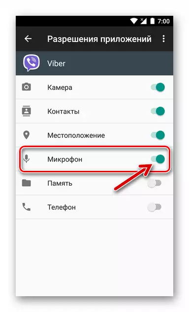 VIBER for Messengeri õiguste androidi väljaandmiseks mikrofoni kasutamiseks