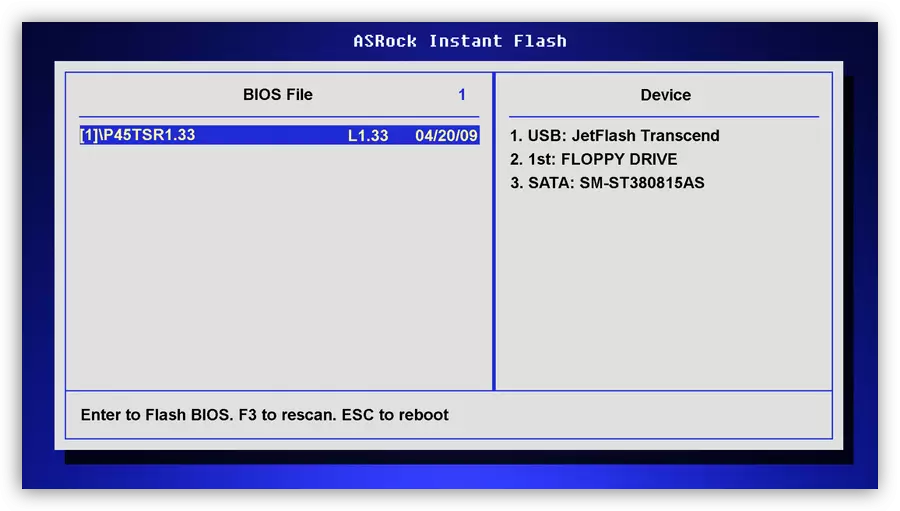 Programa, skirta atnaujinti BIOSA ASROKK Instant Flash