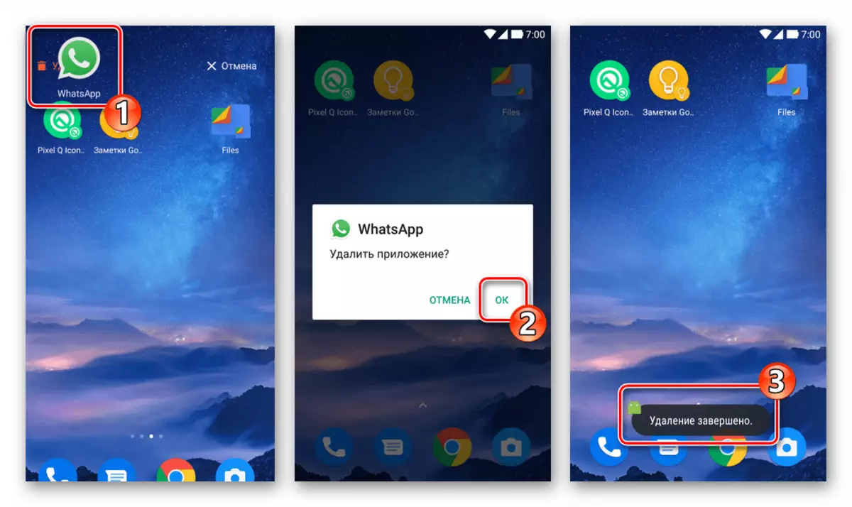 WhatsApp para Android eliminando un cliente modificado instalado por Dr.fone