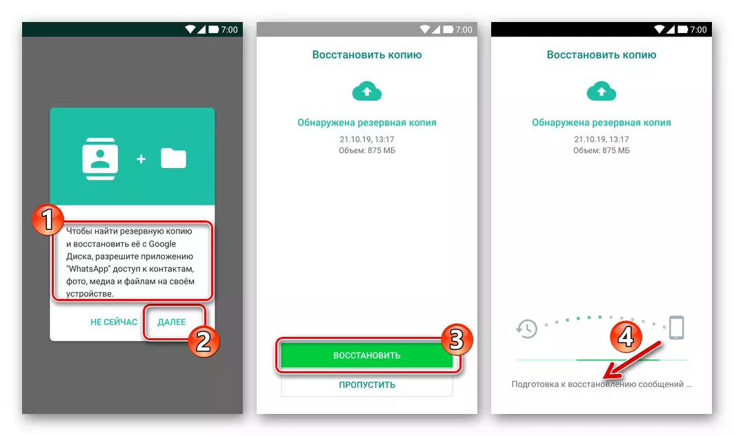 WhatsApp par Android restaurāciju tērzēšanas un satura no izveidota ar Dr.Fone vietējo kopiju