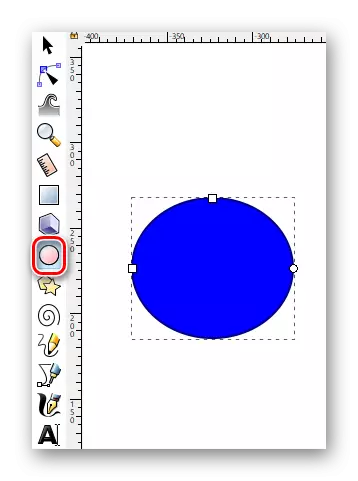 Pasirinkite įrankių apskritimus ir ovalus inkscape