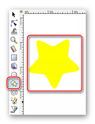 Enciende la herramienta de estrellas y polígonos en Inkscape.