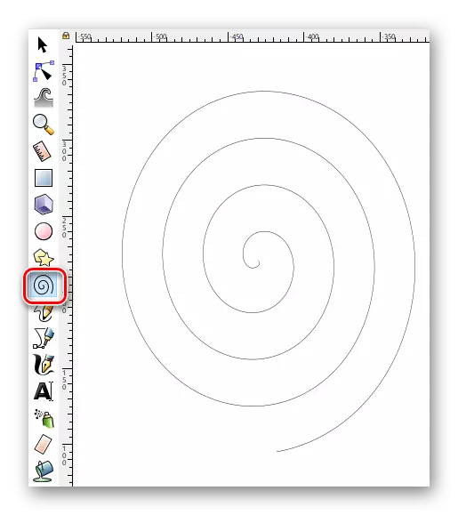 Slå på verktøyet Spiraler i Inkscape