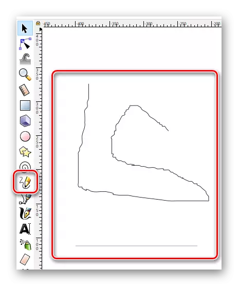 Нарисувайте произволни и прави линии в Inkscape