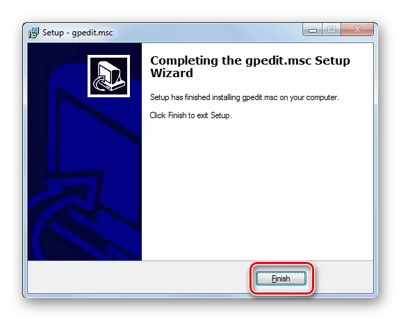 Shutdown i vinduet Gpedit.msc installation i Windows 7