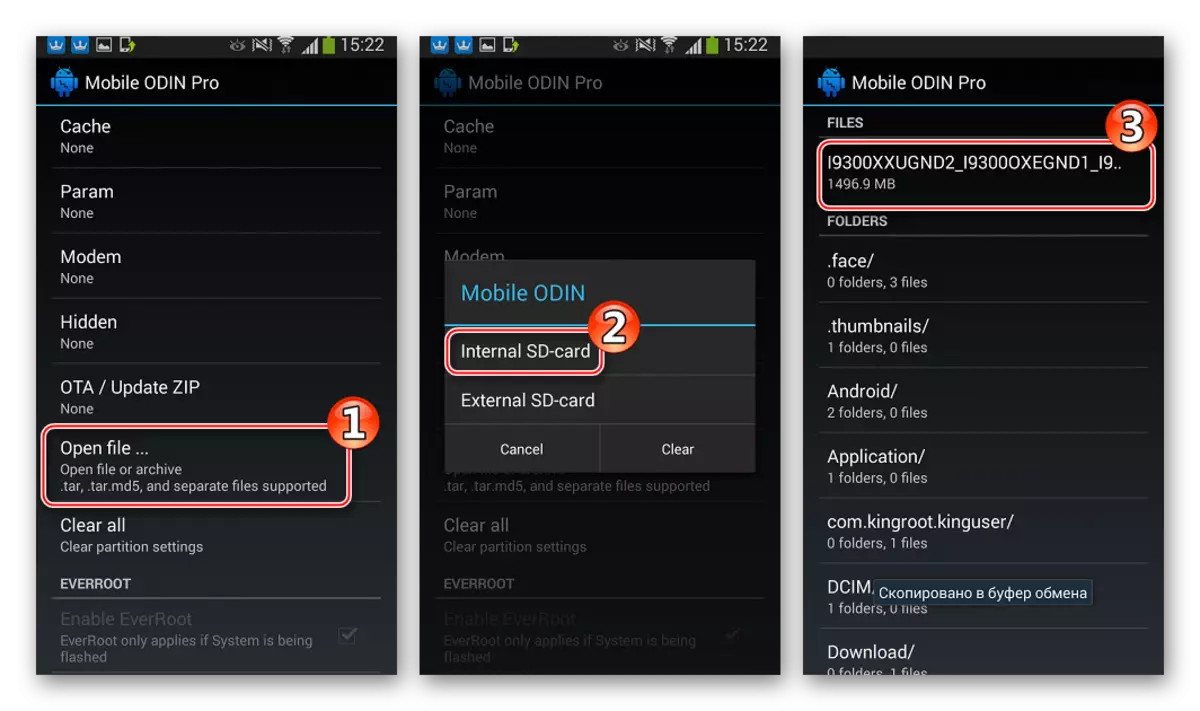 Samsung Galaxy S3 GT-I9300 Mobile Odin na tumutukoy sa file ng file