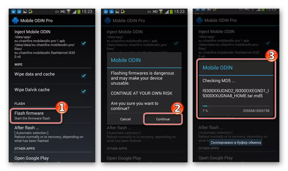 Samsung Galaxy S3 GT-I9300 Mobile Odin Start Firmware uzstādīšana