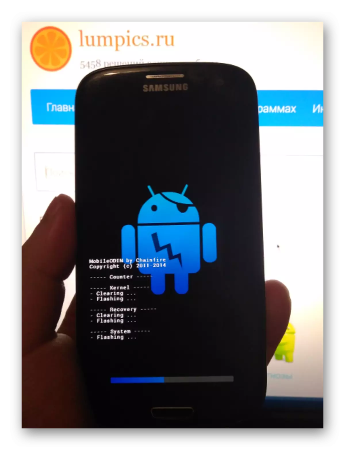 Samsung Galaxy S3 GT-I9300 Mobilus ODIN programinės įrangos pažanga