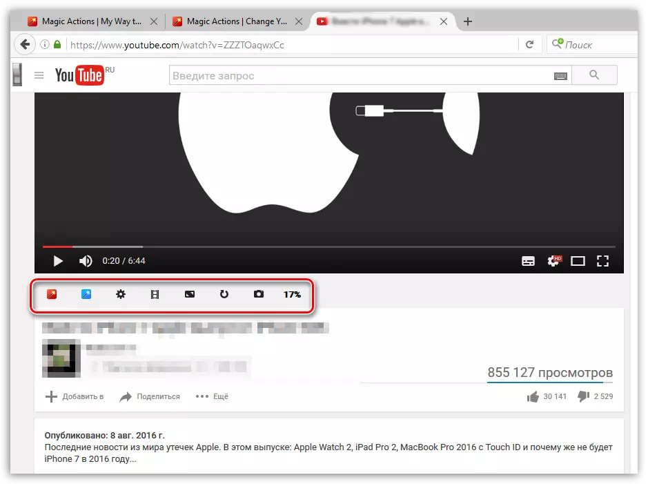 Gníomhartha draíochta do YouTube le haghaidh Firefox