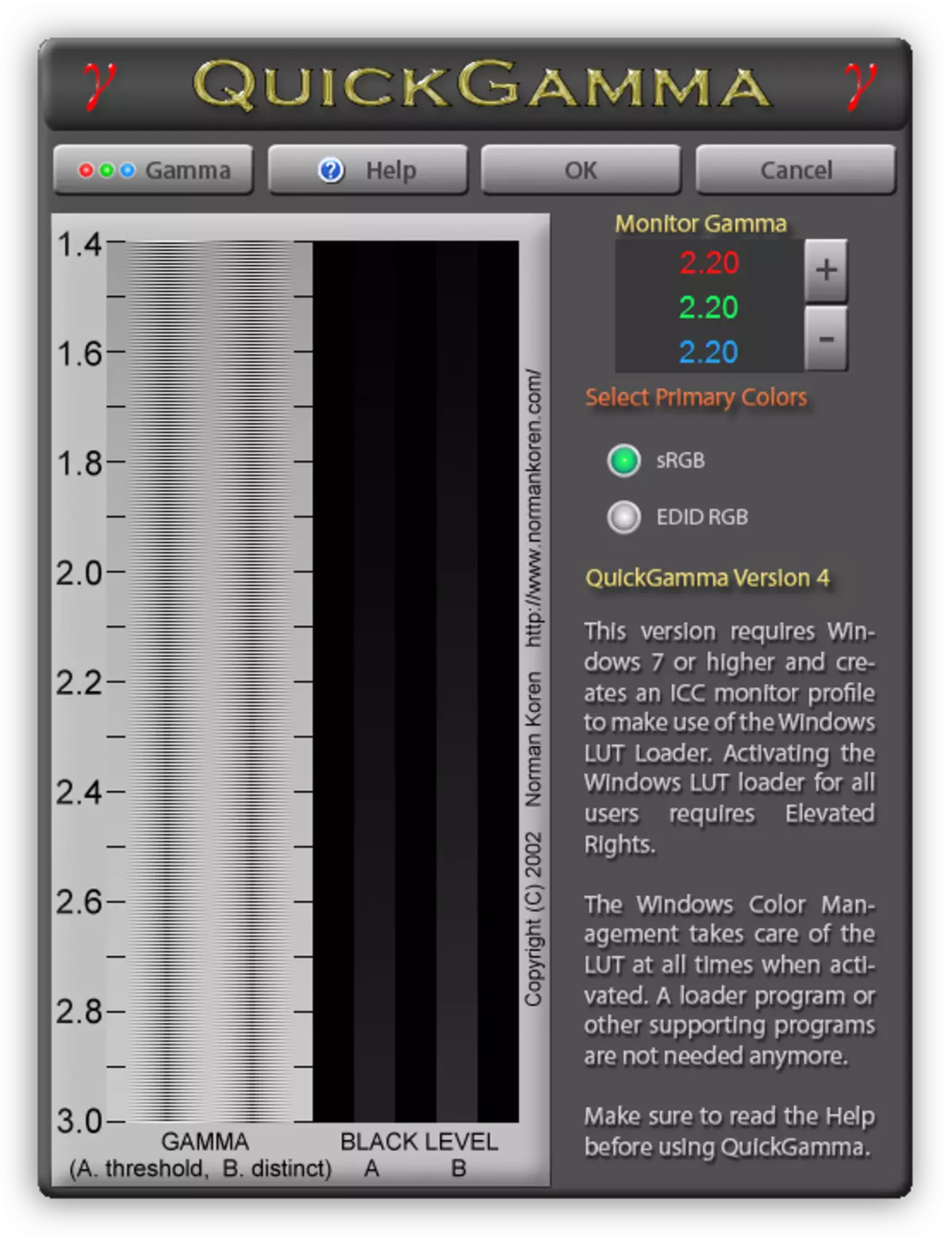 QuickGamma Monitor Calibration Program