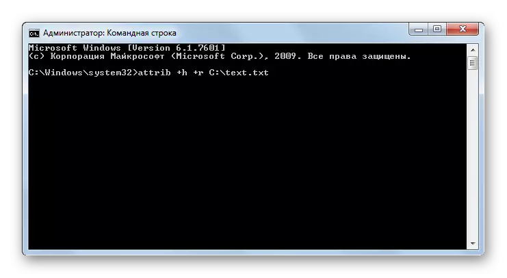 Aplikatu atribatzaile komandoa komando lerroaren interfazearen bidez Windows 7-n