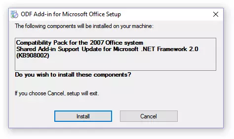 ODF Add-in para sa pag-setup ng Microsoft Office.