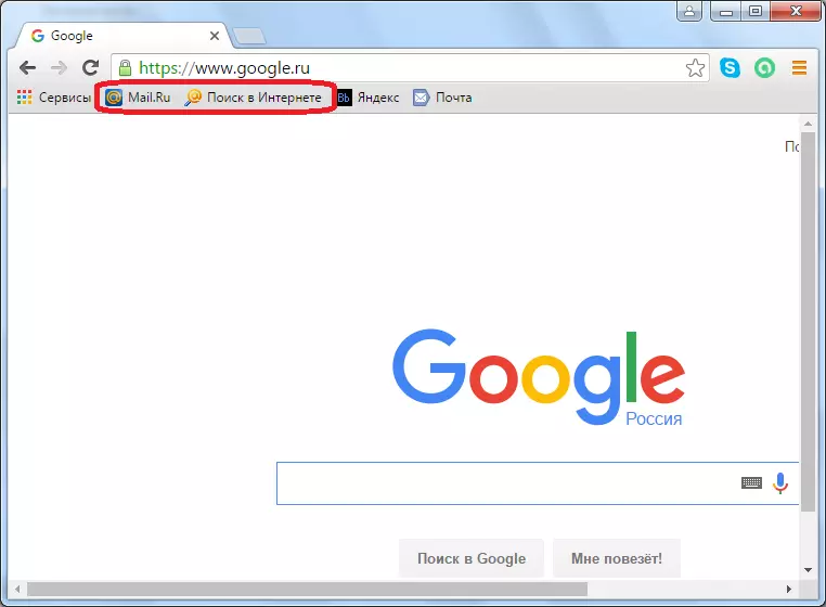 Google Chrome တွင် Mail.Ru Toolbar