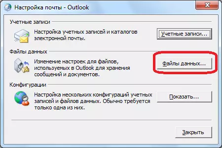 Go to data files in Microsoft Outlook