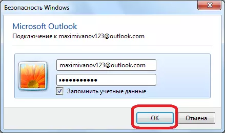 Inserisci login e password in Microsoft Outlook