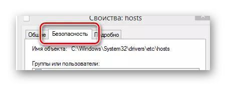 Postopek prehoda na zavihek Varnost v oknu Lastnosti v Windows Wintos