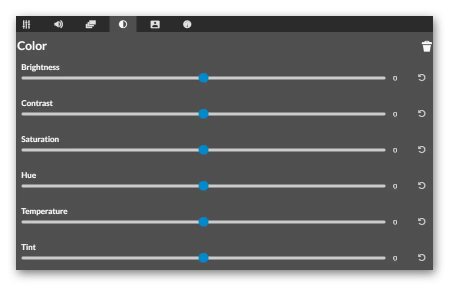Mengatur parameter warna dan pencahayaan di layanan WeVideo