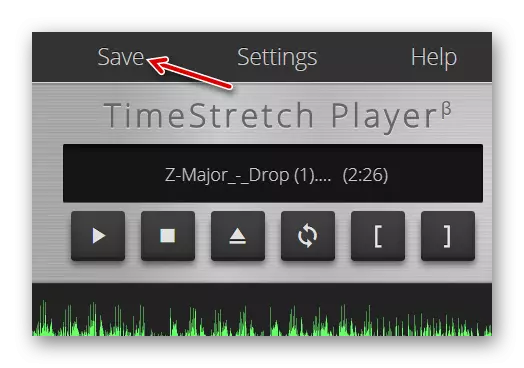 Ruaj gjurmët e përpunuara në Timestretch Audio Player