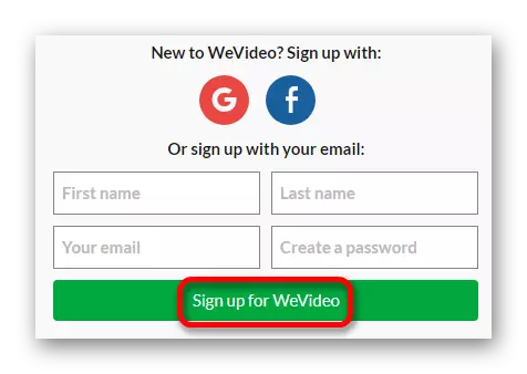 Registracija Online usluga Wevideo