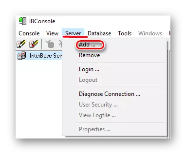Voeg nieuwe server toe in Interbase