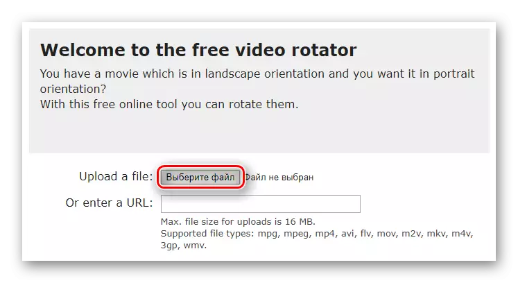 Tlačítko výběru souborů ke stažení na online video rotátor