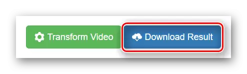 Tlačítko pro stahování hotového výsledku na stránkách Video otočit
