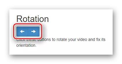 Tlačítka pro otáčení vpravo nebo vlevo na otočení webových stránek videa