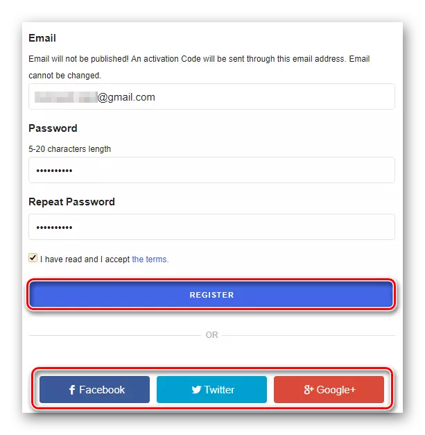 Create an account in the PickAface service