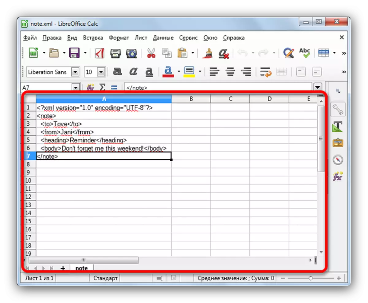 Otevřít v LibreOffice Calc Soubor