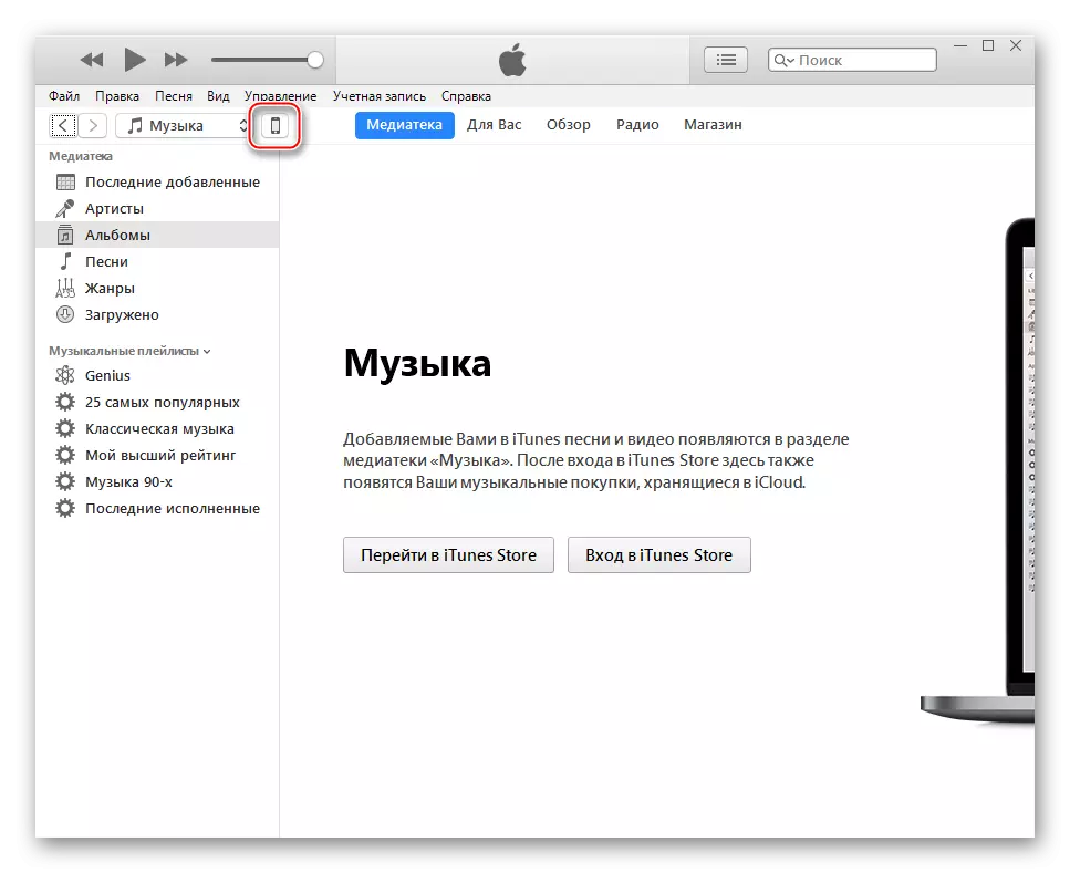 Apple iPhone 5S iTunesデバイス設定ページへの切り替え