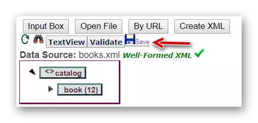 Garda o documento XML modificado a unha computadora con XMLGrid