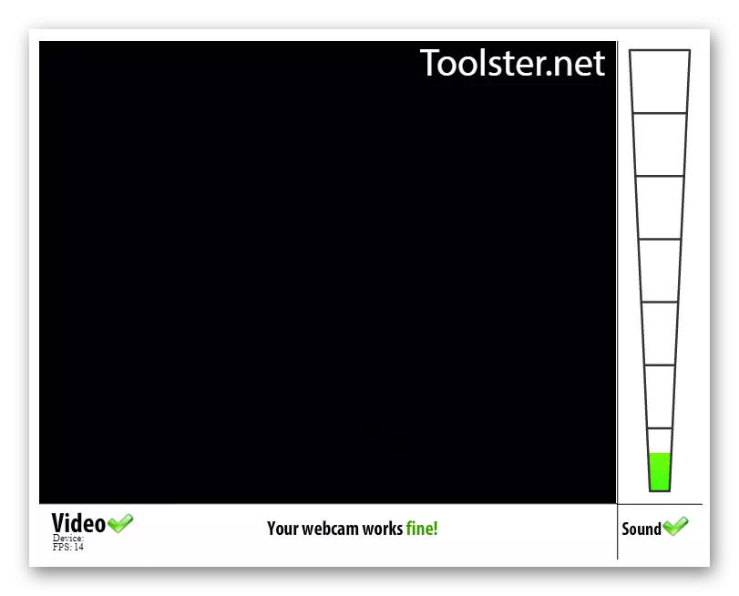 Test Webcam v reálném čase na webových stránkách Toolster