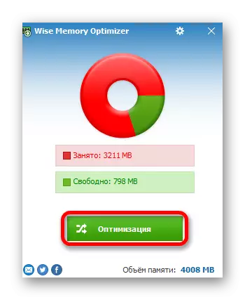 Jalankan Optimasi RAM dalam program Pengoptimalan Memori Wise khusus di Windows 10