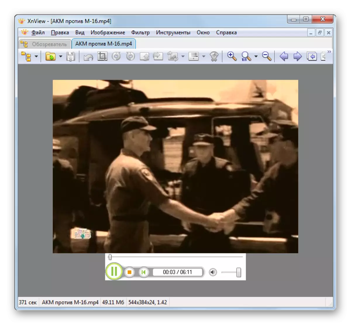 Riproduzione di file video MP4 in XnView