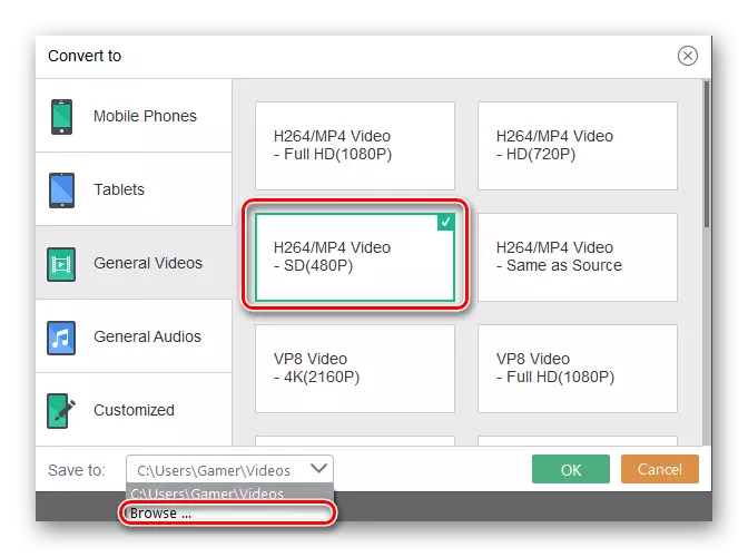 Odaberite video format u Xilisoft Video Converter