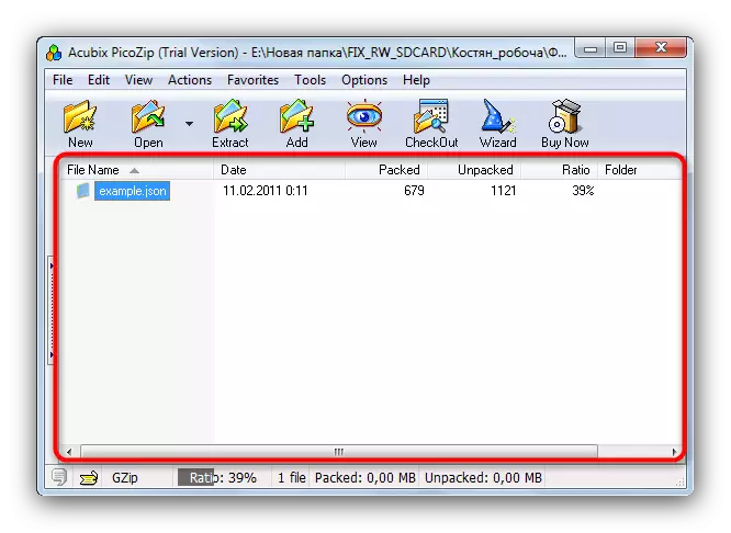 Open File u PicoZip