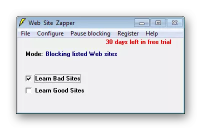 Главен прозорец веб-сајт zapper