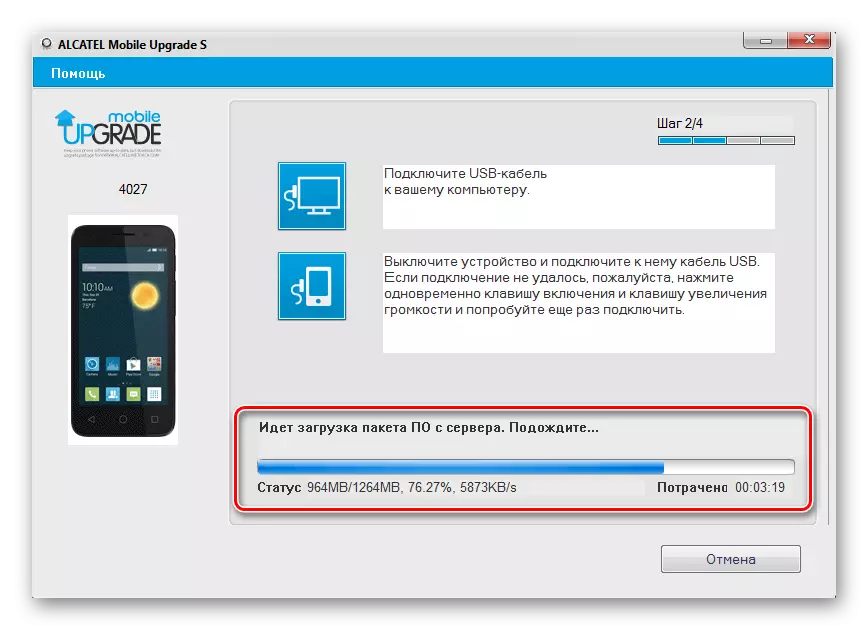 Alcatel Usa nga Touch Pixi 3 (4.5) 4027D Pag-upgrade sa Mobile Pag-upgrade sa usa ka package